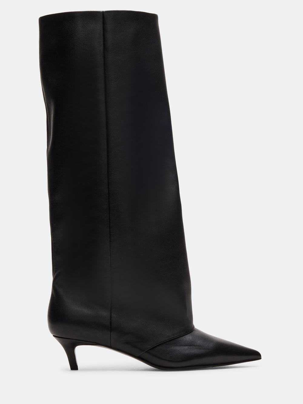 Steve Madden Luca Black Knee High Suede Kitten Boots Women's Size 6m